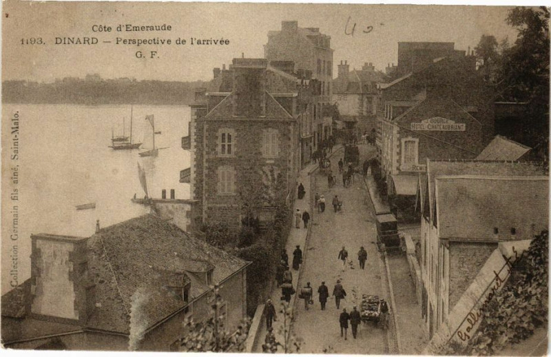 Carte postale ancienne Dinard-Perspective de l'arrivée à Dinard