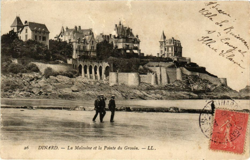 Carte postale ancienne 26 Dinard. _ La Malouine et la Pointe du Grouin. _ Ll. à Dinard