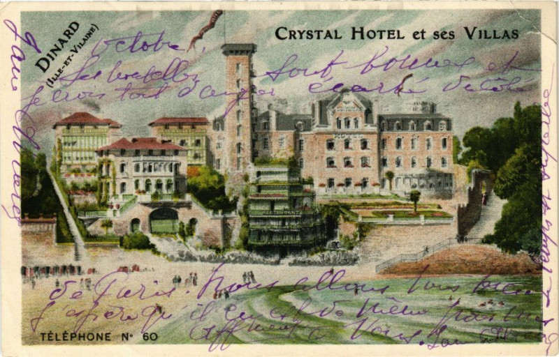Carte postale ancienne Dinard-Crystal Hotel et ses Villas à Dinard