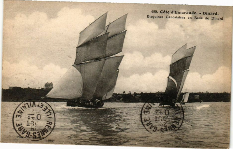 Carte postale ancienne Dinard-Bisquines Cancalaises en Rade de Dinard à Dinard