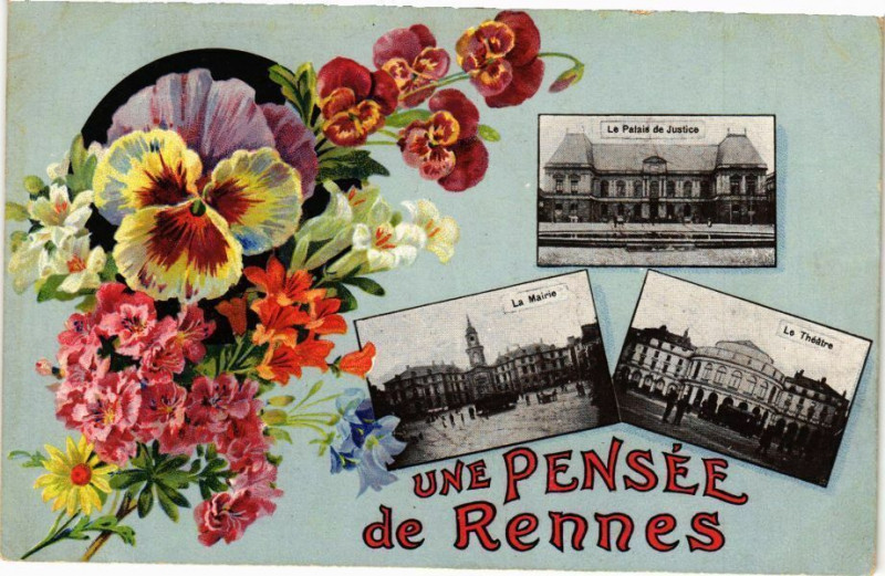Carte postale ancienne Une Pensée de Rennes à Rennes