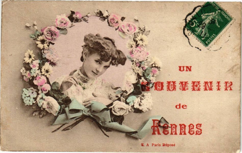 Carte postale ancienne Un Souvenir de Rennes à Rennes