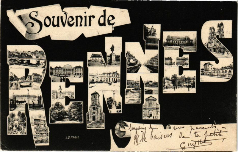 Carte postale ancienne Souvenir de Rennes à Rennes
