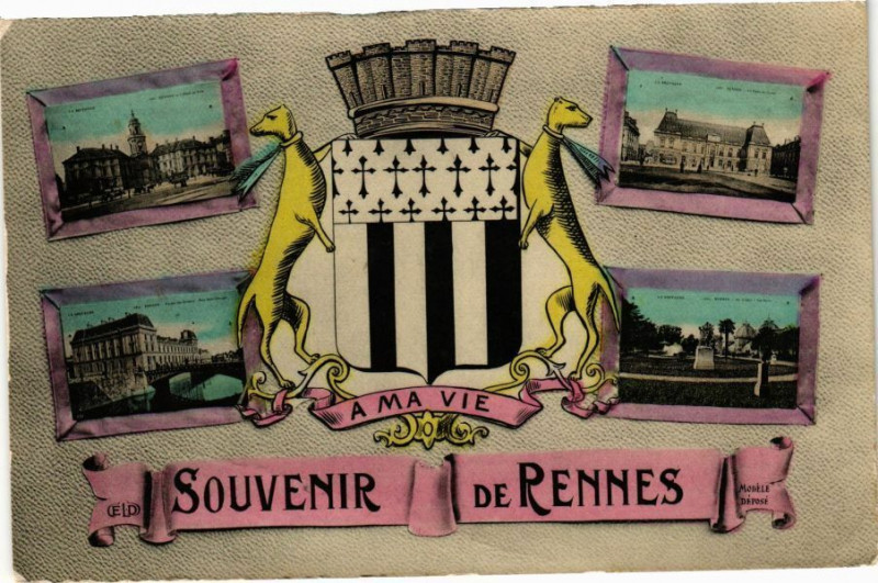 Carte postale ancienne Souvenir de Rennes à Rennes