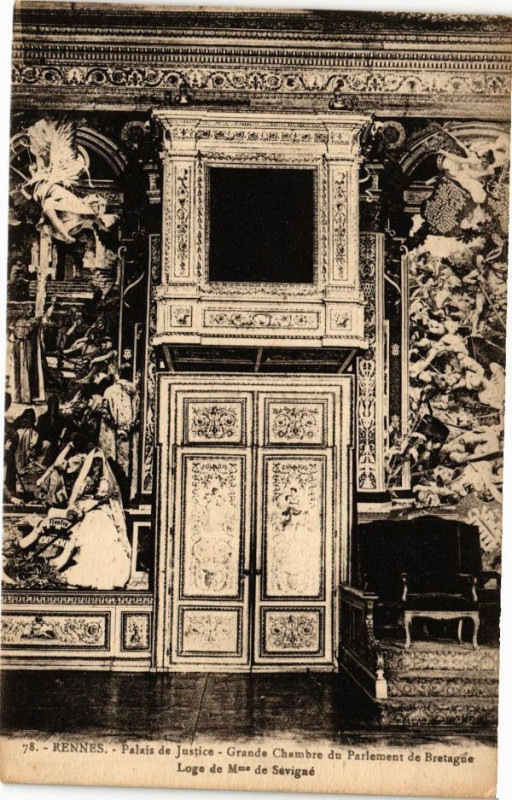 Carte postale ancienne Rennes-Palais de Justice-Grande Chambre du Parlement de Bretagne à Rennes