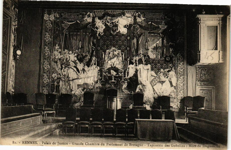 Carte postale ancienne Rennes-Palais de Justice-Grande Chambre du Parlement de Bretagne à Rennes