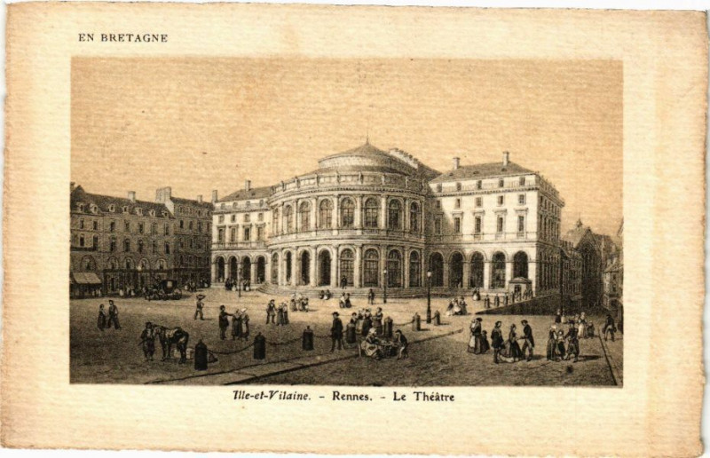Carte postale ancienne Rennes-Le Théatre à Rennes