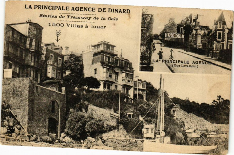 Carte postale ancienne La Principale Agence de Dinard à Dinard