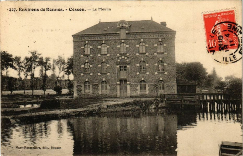 Carte postale ancienne Env. de Rennes-Cesson-Le Moulin à Rennes
