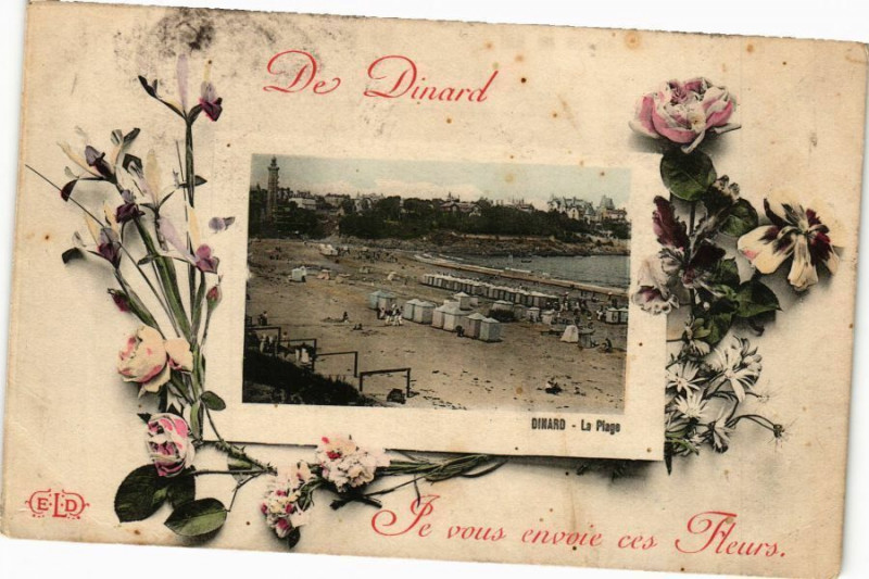 Carte postale ancienne De Dinard je vous envoie ces Fleurs à Dinard