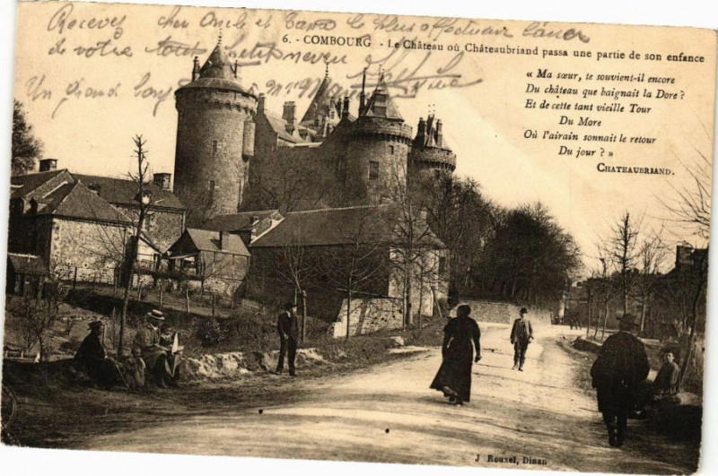Carte postale ancienne Combourg-Le Chateau ou Chateaubriand passa une partie de son à Combourg