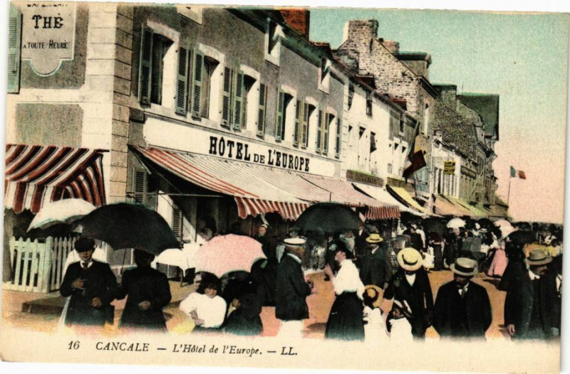 Carte postale ancienne Cancale-L'Hotel de l'Europe à Cancale