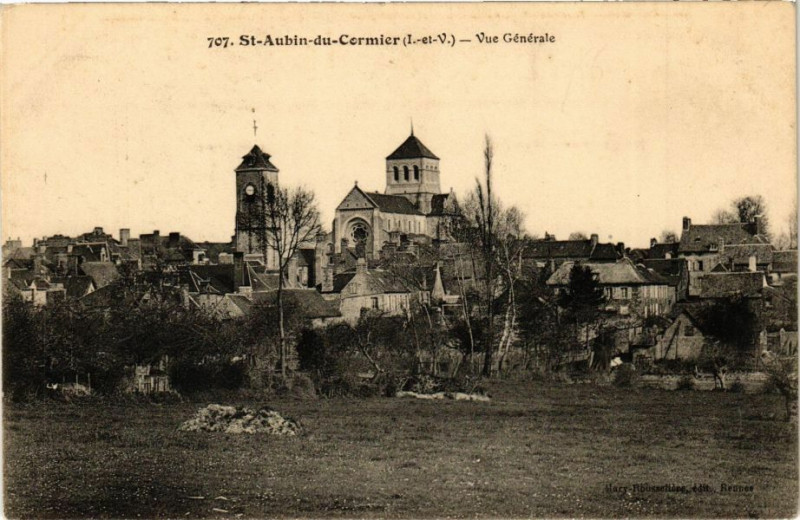 Carte postale ancienne Saint-Aubin du Cormier-Vue Générale à Saint-Aubin-du-Cormier