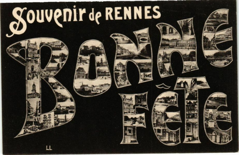 Carte postale ancienne Souvenir de Rennes-Bonne Fete à Rennes