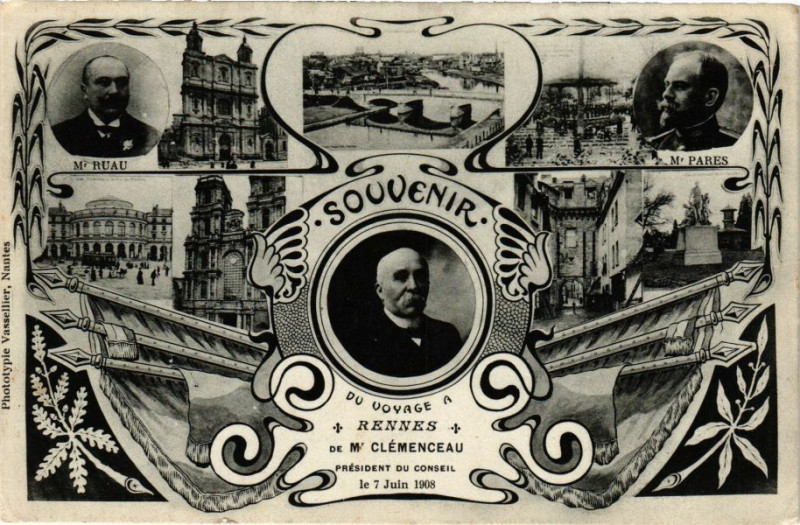 Carte postale ancienne Souvenir de Rennes à Rennes