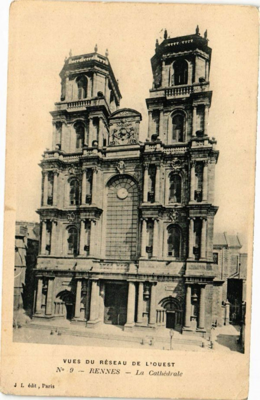 Carte postale ancienne Rennes-La Cathédrale à Rennes