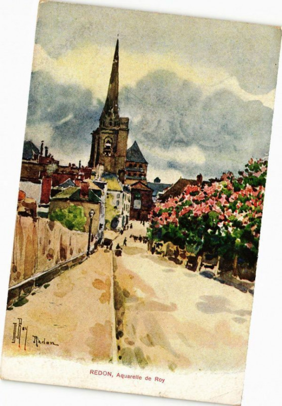 Carte postale ancienne Redon-Aquarelle de Roy à Redon
