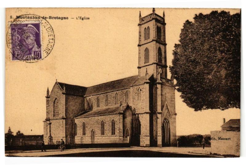 Carte postale ancienne L'Eglise à Montauban-de-Bretagne