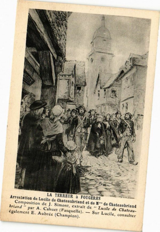 Carte postale ancienne La Terreur a Fougeres à Fougères
