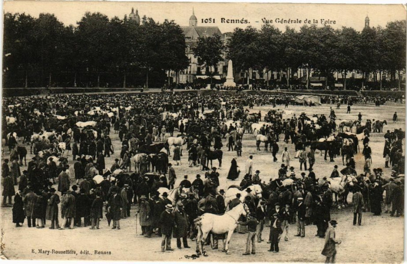 Carte postale ancienne Rennes - Vue Générale de la Foire à Rennes
