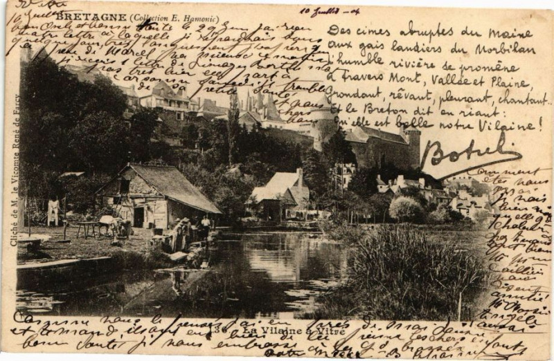 Carte postale ancienne Bretagne - La Vilaine a Vitre à Vitré