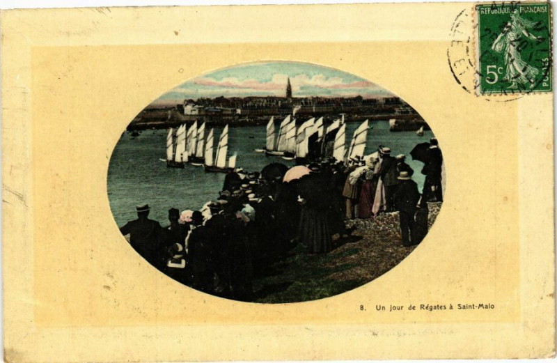 Carte postale ancienne Un jour de Régates a Saint-Malo à Saint-Malo