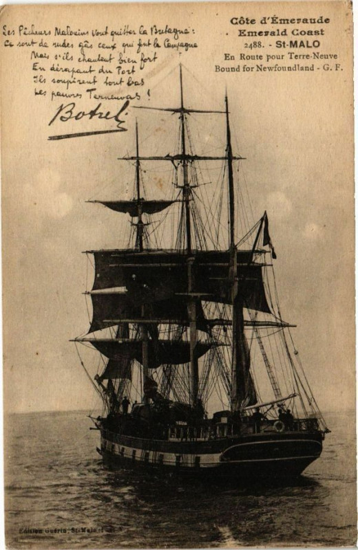 Carte postale ancienne Cote d'Emeraude-Emerald Coast Saint-Malo En Route pour Terre-Neuve à Saint-Malo