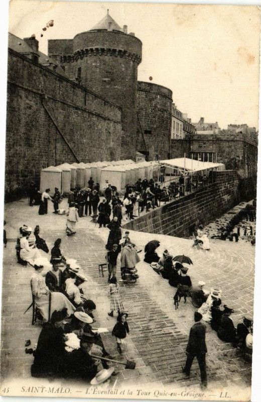 Carte postale ancienne Saint-Malo - L'eventail et la Tour Quic-en-Groigne à Saint-Malo
