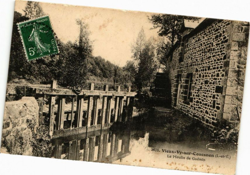 Carte postale ancienne Vieux-Vy-sur-Couesnon (L.-et-V.) - Le Moulin de Guémin à Vieux-Vy-sur-Couesnon