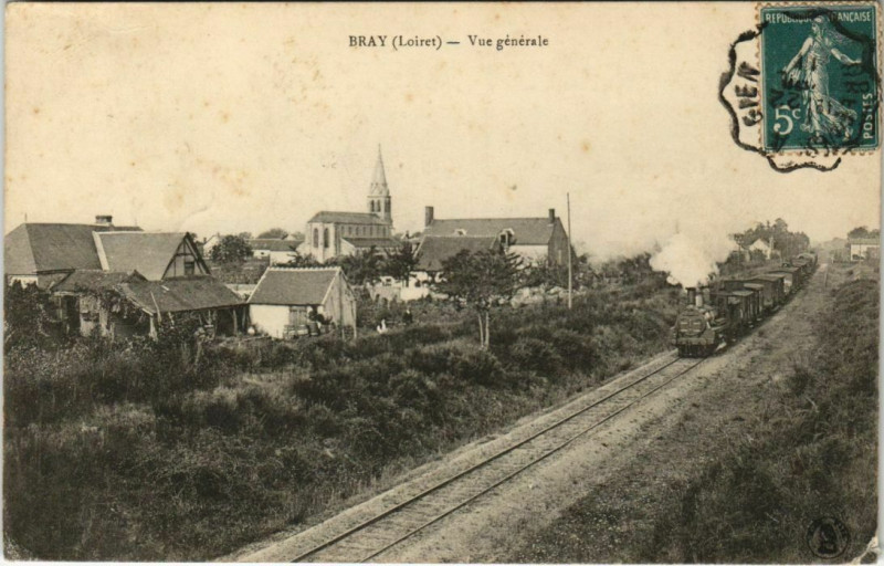 Carte postale ancienne Bray Vue générale Locomotive