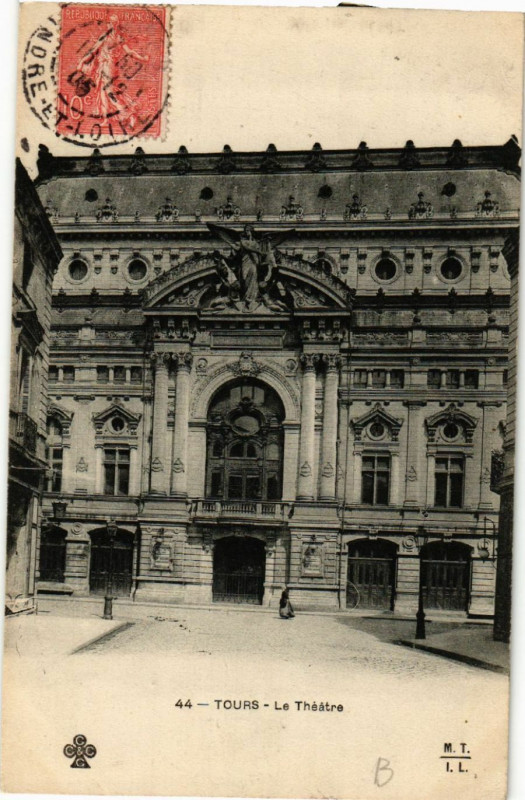 Carte postale ancienne Tours - Le Théatre à Tours