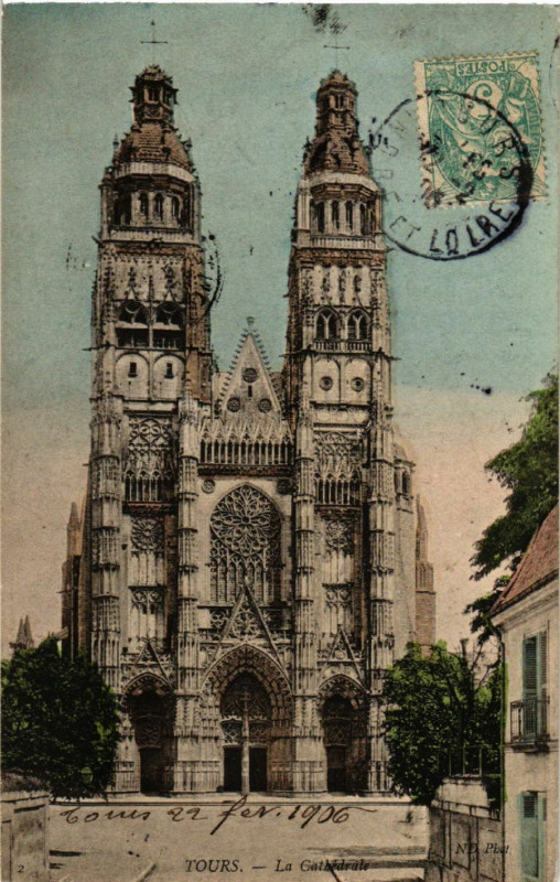 Carte postale ancienne Tours - La Cathédrale à Tours