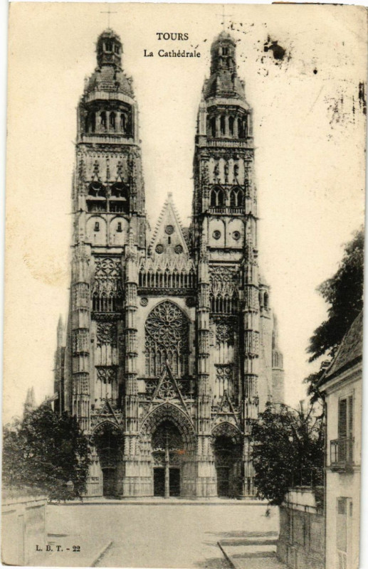 Carte postale ancienne Tours - La Cathédrale à Tours