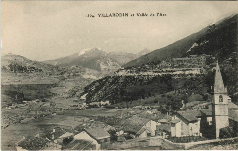 Carte postale ancienne Villarodin et Vallee de l'Arc