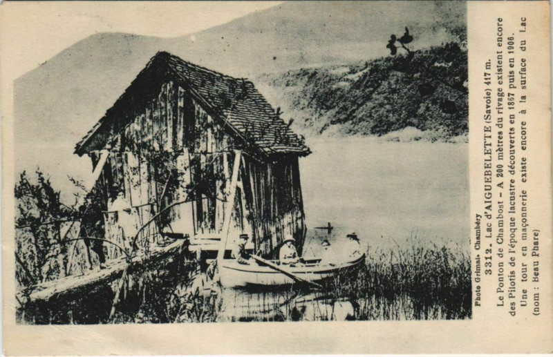 Carte postale ancienne Aigubelette Lac d'Aiguebelette - Le Ponton du Chambost