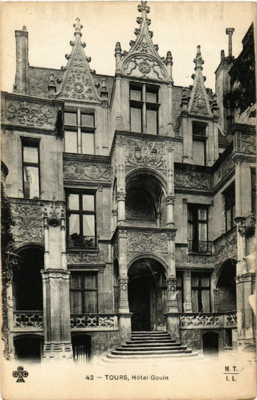 Carte postale ancienne Tours - Hotel Gouin à Tours