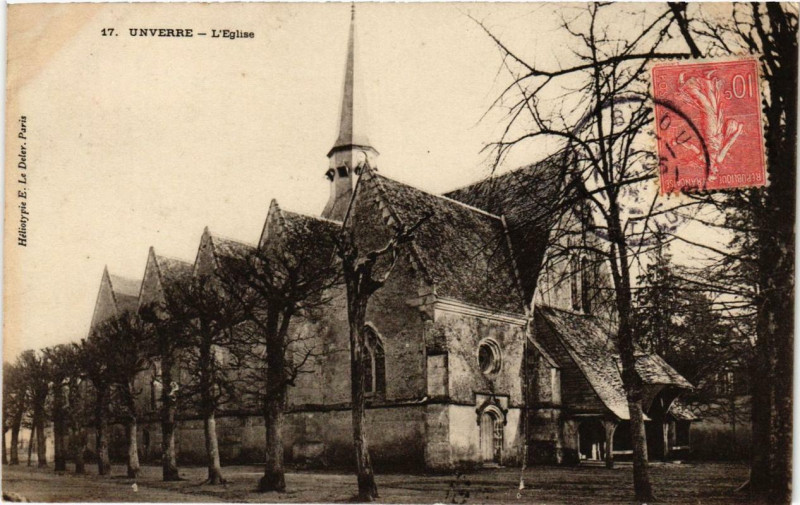 Carte postale ancienne Unverre - Eglise à Unverre