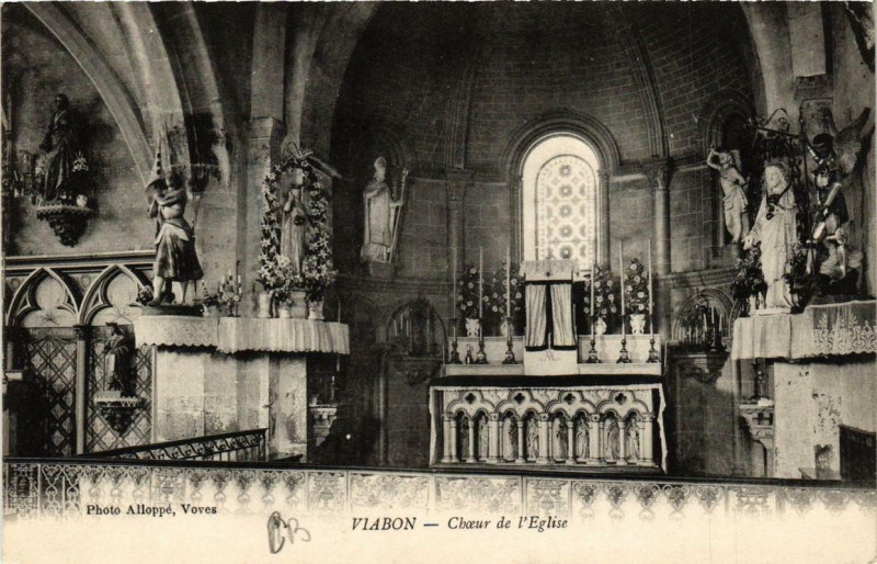 Carte postale ancienne Viabon - Choeur de l'Eglise