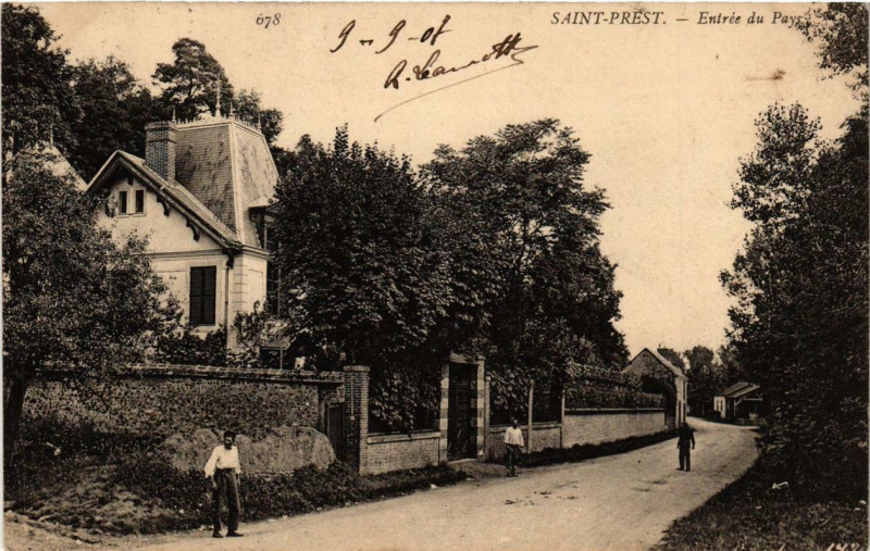 Carte postale ancienne Saint-Prest - Entrée du Pays à Saint-Prest
