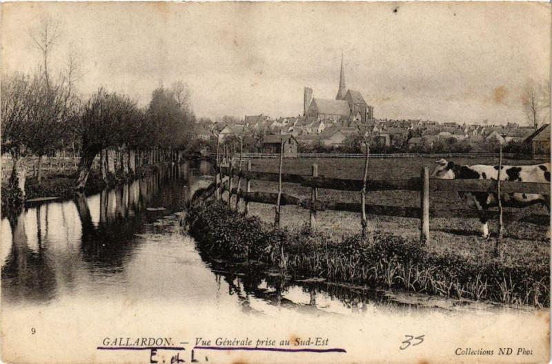 Carte postale ancienne Gallardon - Vue générale à Gallardon