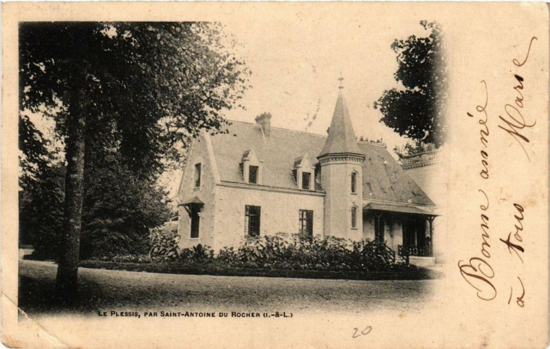 Carte postale ancienne Le Plessis par Saint-Antoine du Rocher