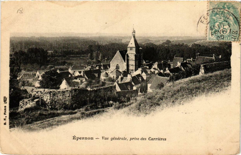 Carte postale ancienne Epernon - Vue générale à Épernon