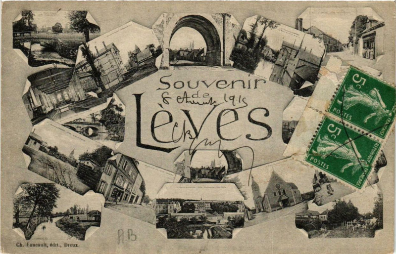 Carte postale ancienne Leves - Souvenir à Lèves