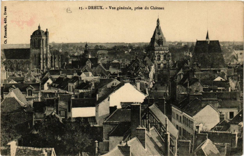 Carte postale ancienne Dreux - Vue générale à Dreux