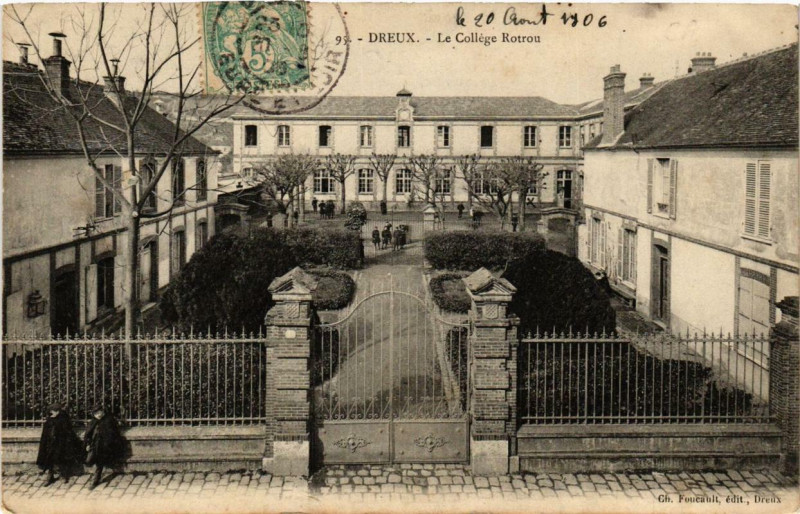 Carte postale ancienne Dreux - Le College Rotrou à Dreux