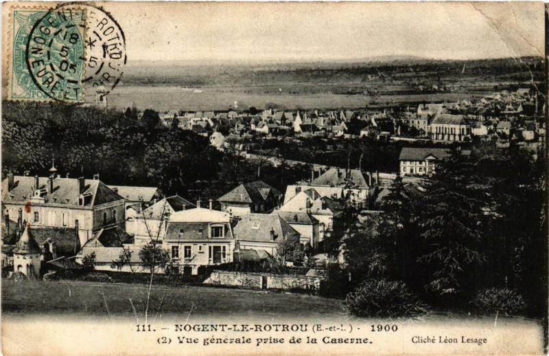 Carte postale ancienne Nogent-le-Rotrou - Vue générale à Nogent-le-Rotrou
