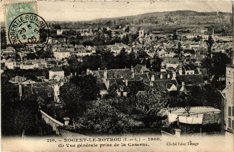 Carte postale ancienne Nogent-le-Rotrou - Vue générale à Nogent-le-Rotrou