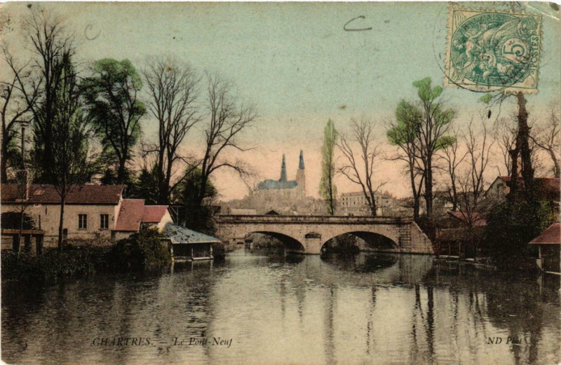 Carte postale ancienne Chartres - Le Pont Neuf à Chartres