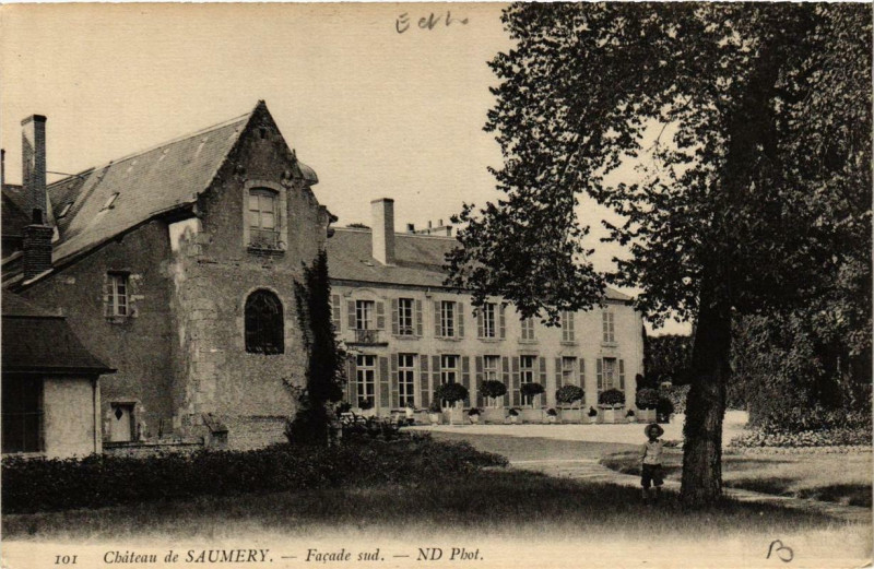 Carte postale ancienne Chateau de Saumery-Facade Sud