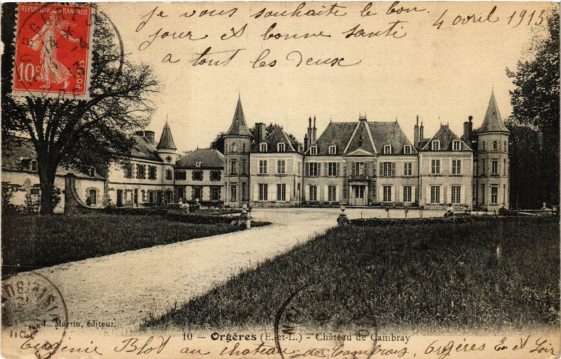 Carte postale ancienne Orgeres - Chateau de Cambray
